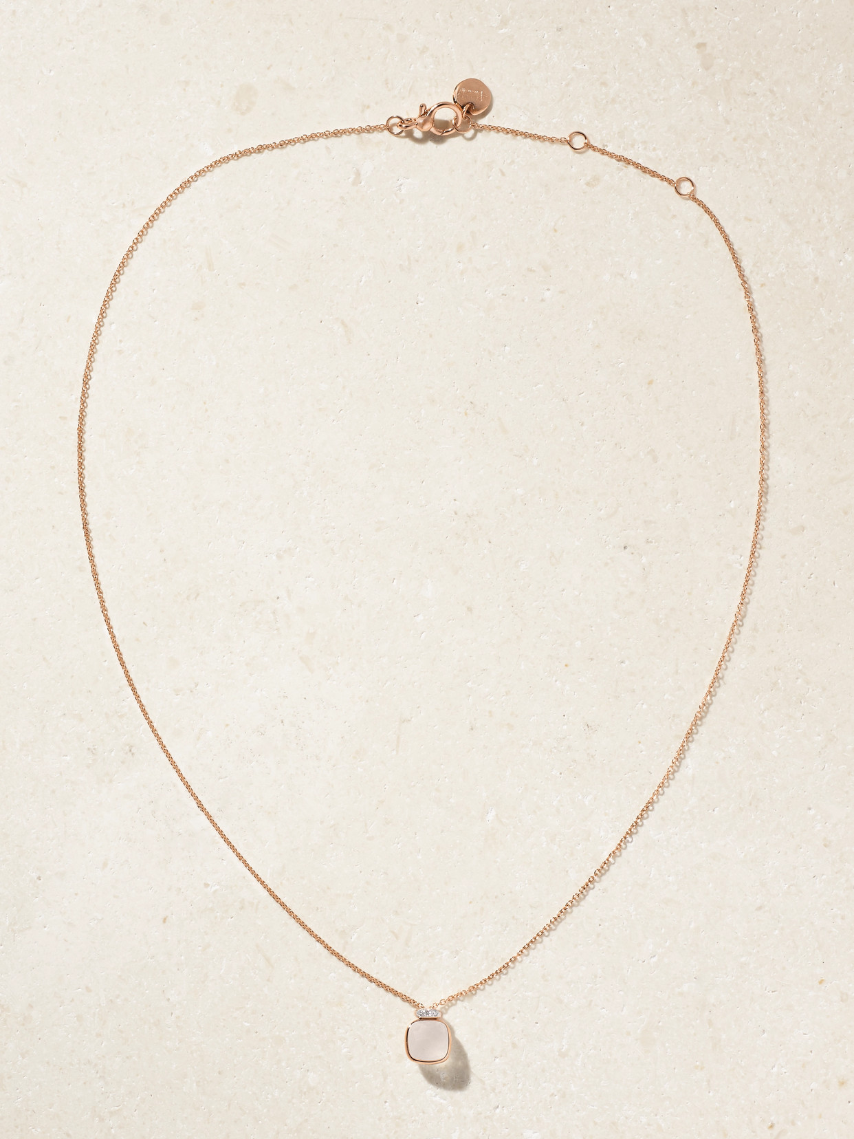 Pomellato Nudo 18-karat Rose And White Gold, Quartz And Diamond Necklace In Gold