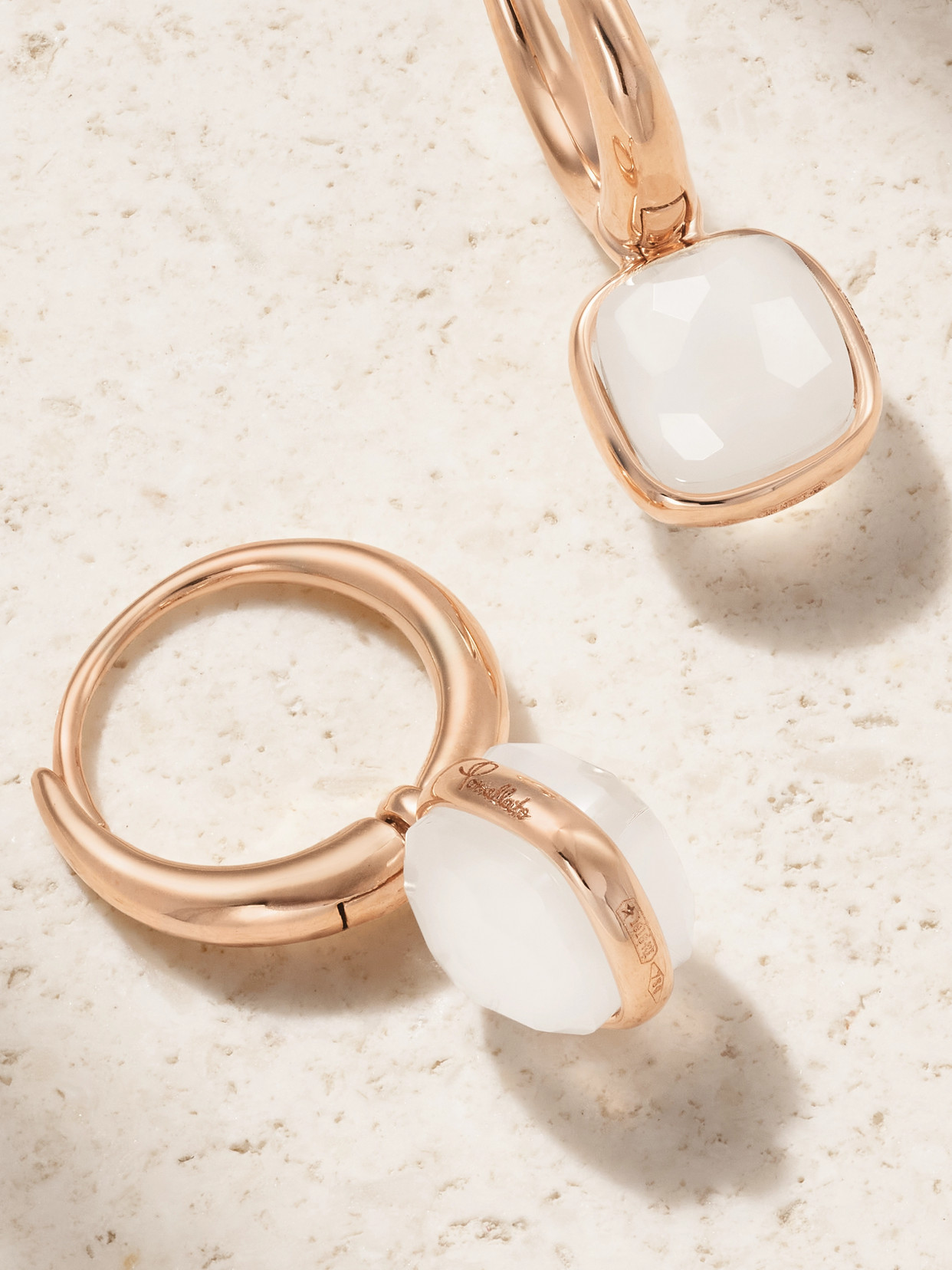 Pomellato Nudo 18-karat Rose Gold Quartz Earrings In Gold