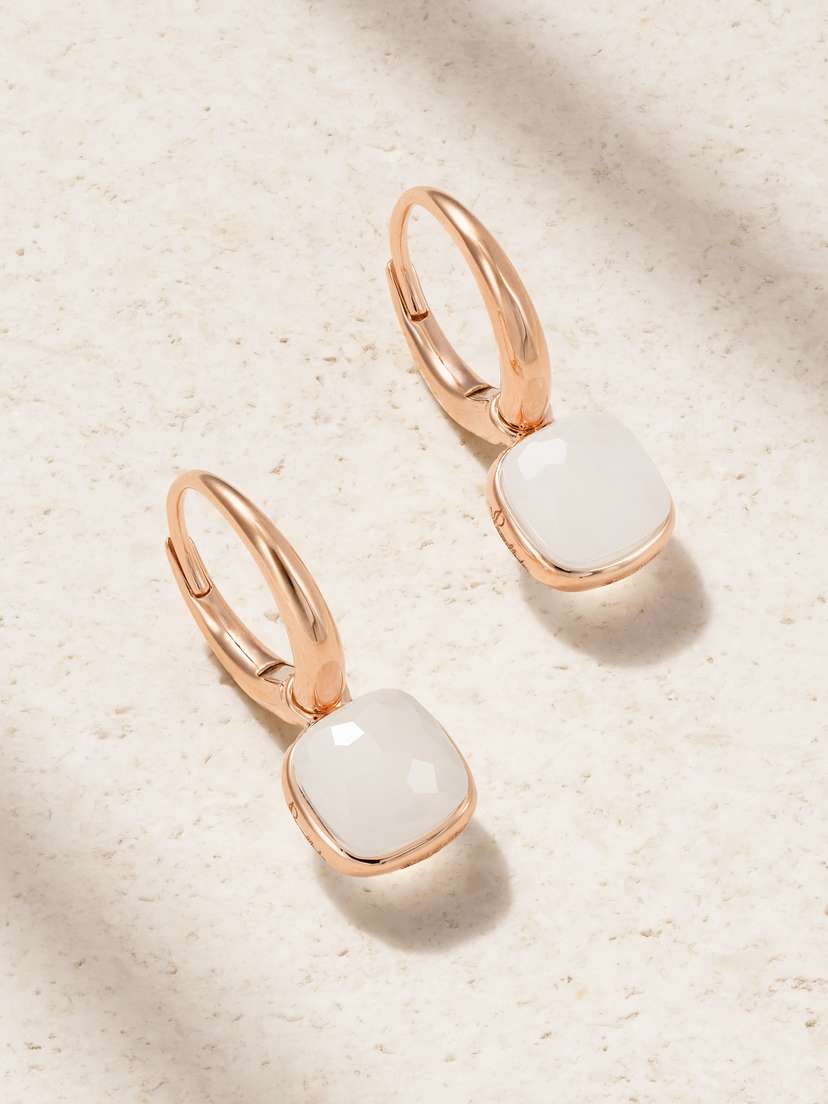 Pomellato Nudo 18-karat Rose Gold Quartz Earrings