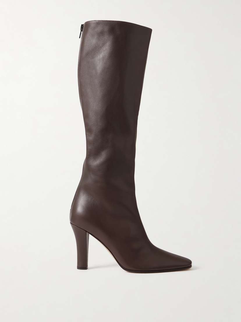 The Row Mona Leather Knee Boots