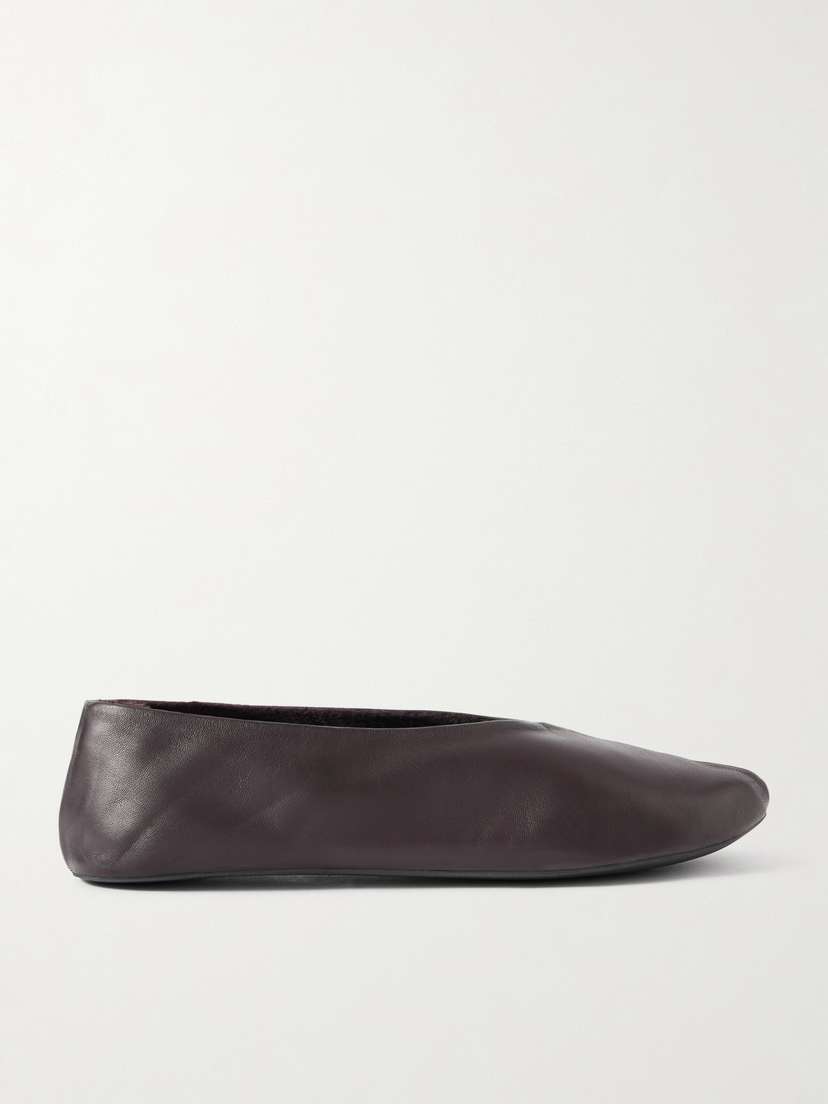 The Row Stella Shearling-lined Leather Ballet Flats
