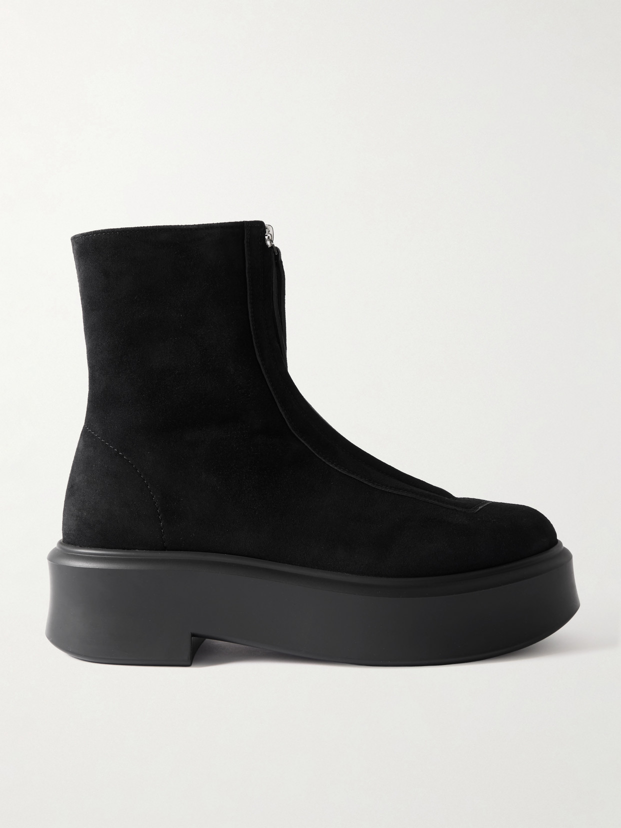 The Row - Nobilis Suede Platform Ankle Boots - Black