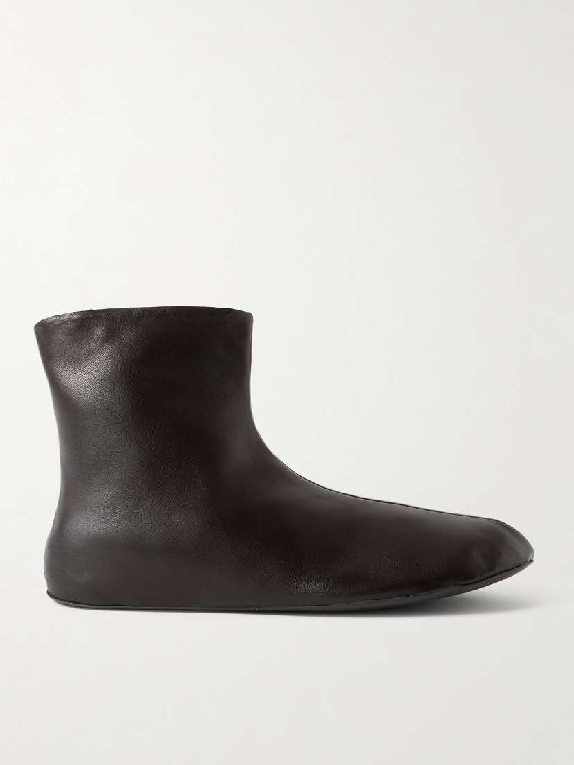 The Row Stella Leather And Shearling Ankle Boots