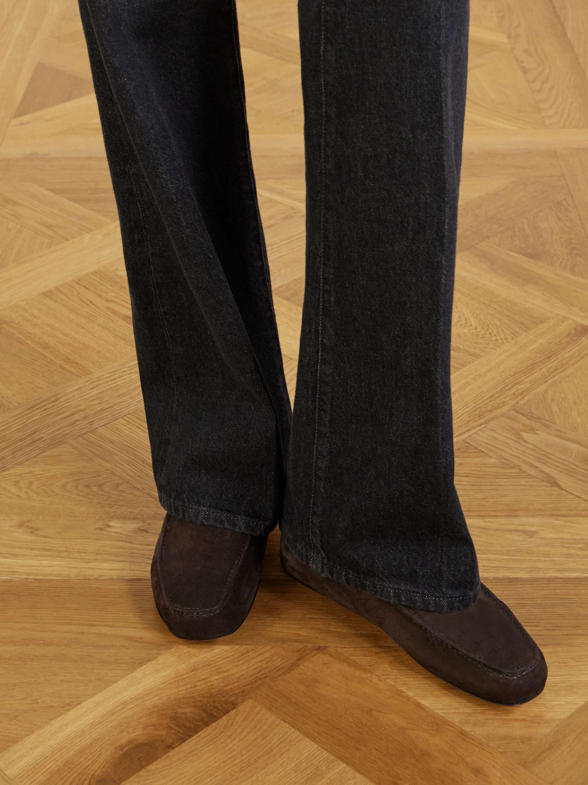 THE ROW Leo shearling-lined suede loafers | NET-A-PORTER