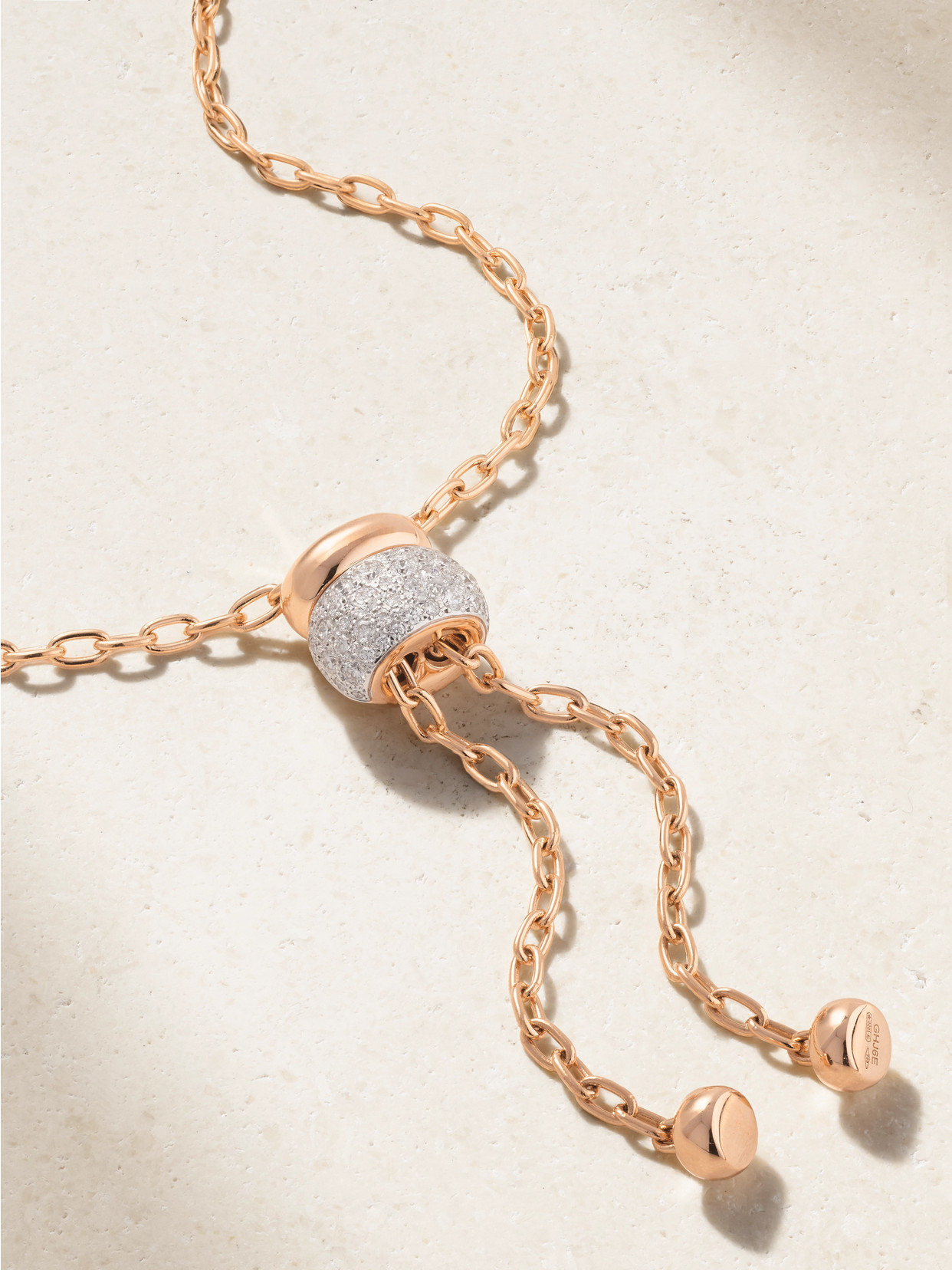 Pomellato Iconica Rhodium-plated 18-karat Rose Gold Diamond Necklace In Gold