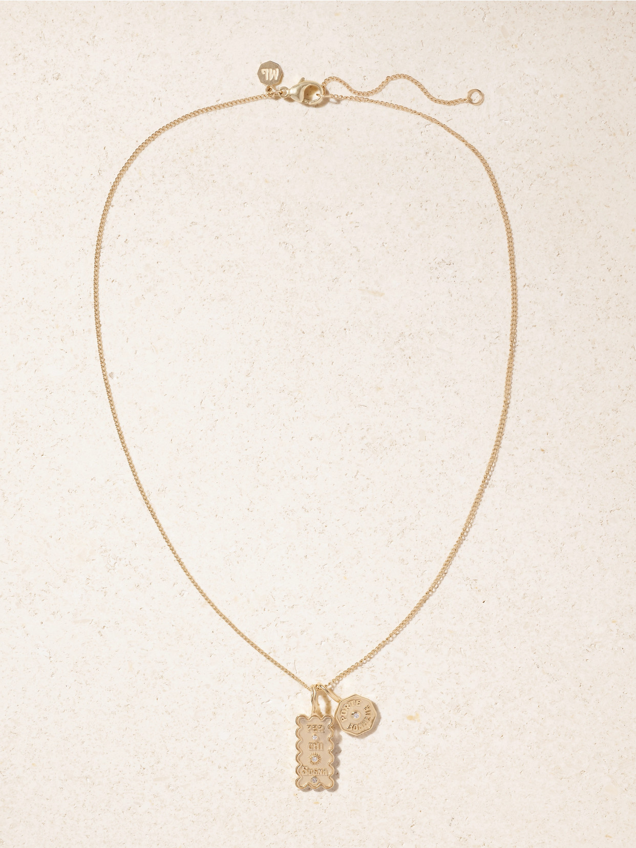 Marlo Laz Wee Porte Bonheur + Mini Per Chi Sogna 14-karat Gold Diamond Necklace In Gold