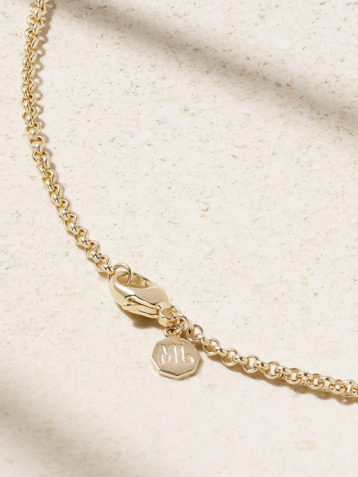 Marlo Laz Initial Charm 14-karat Gold Diamond Necklace In Gold