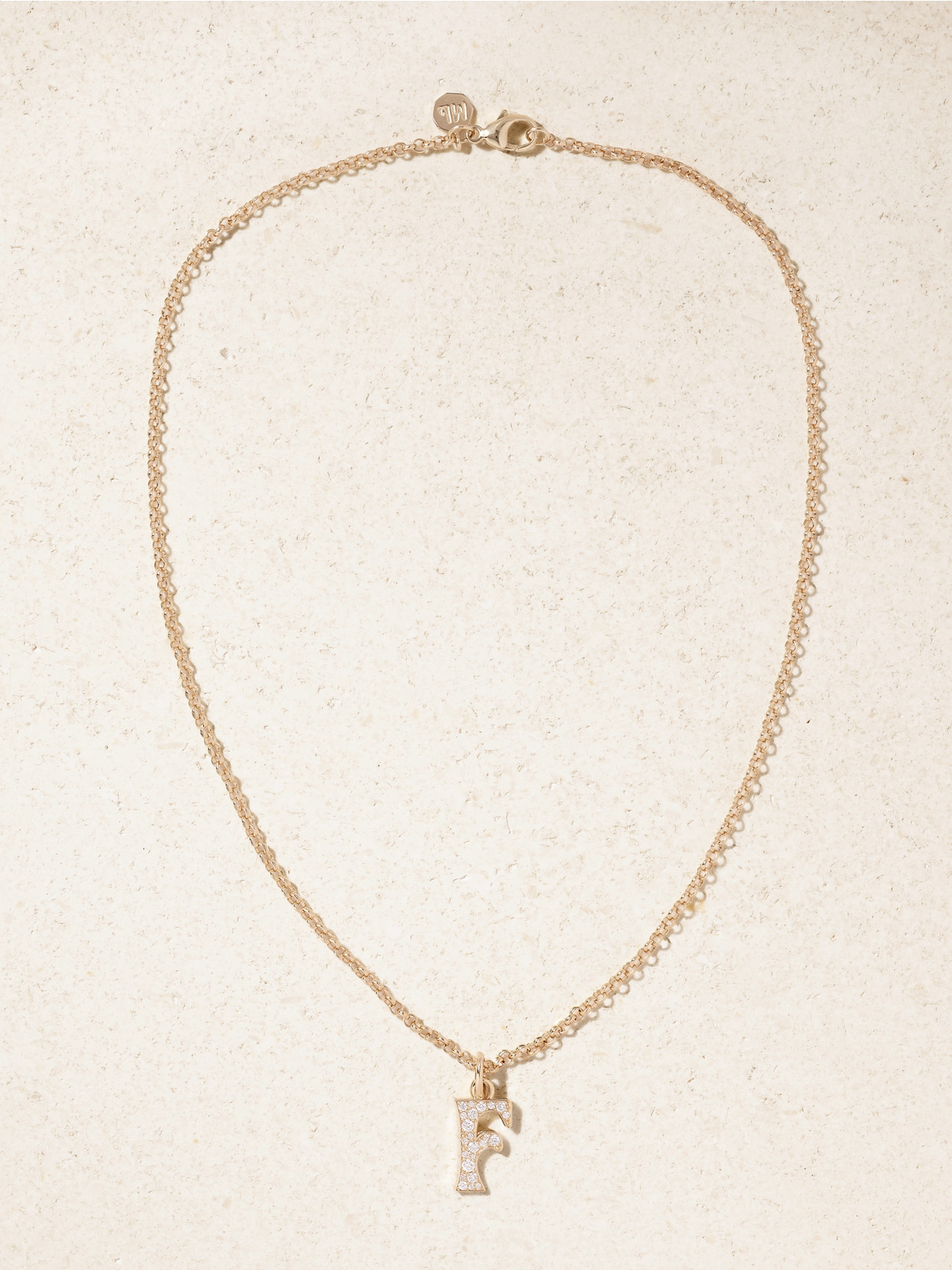 Marlo Laz Initial Charm 14-karat Gold Diamond Necklace In Gold