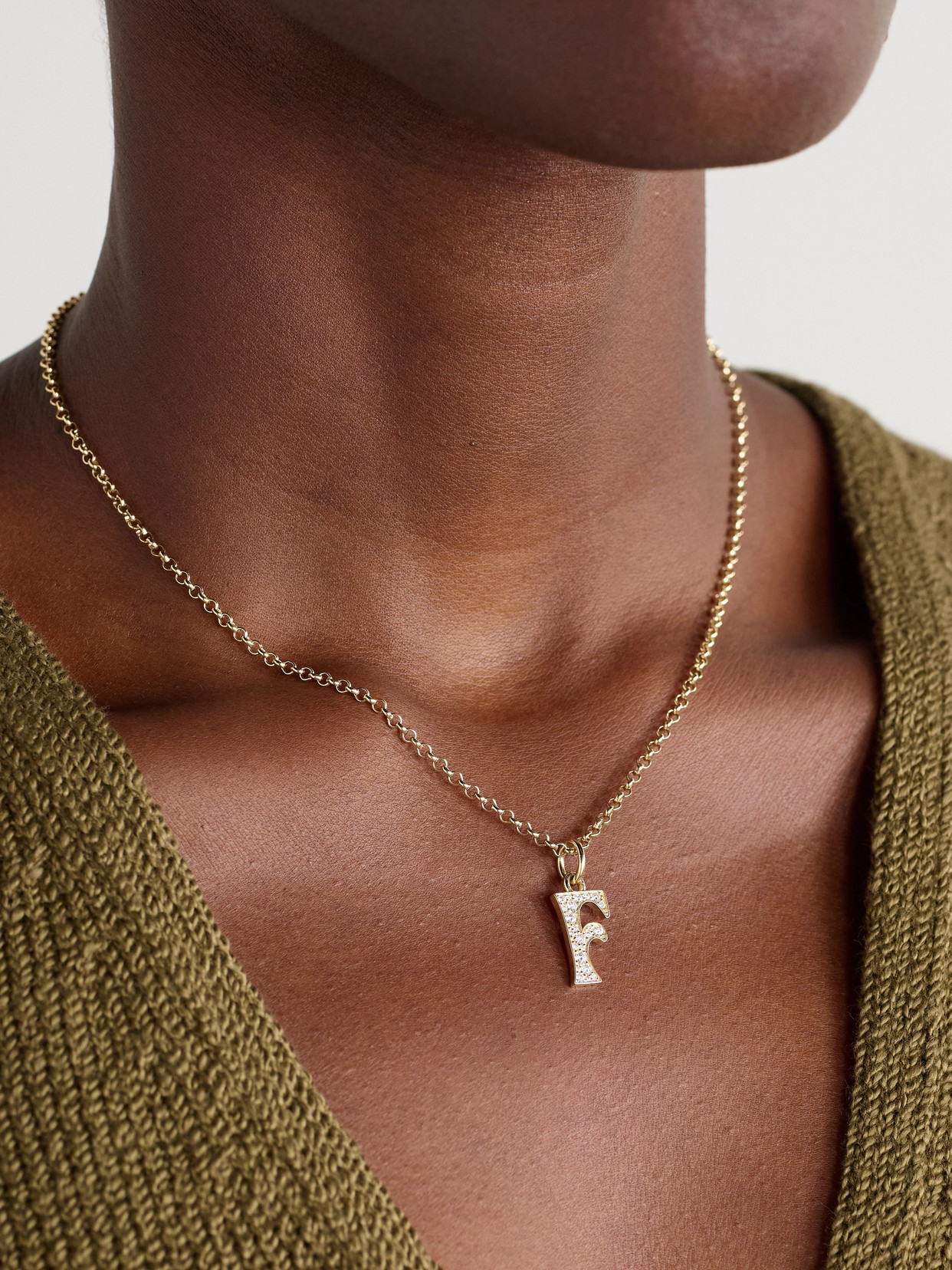 Marlo Laz Initial Charm 14-karat Gold Diamond Necklace In Gold