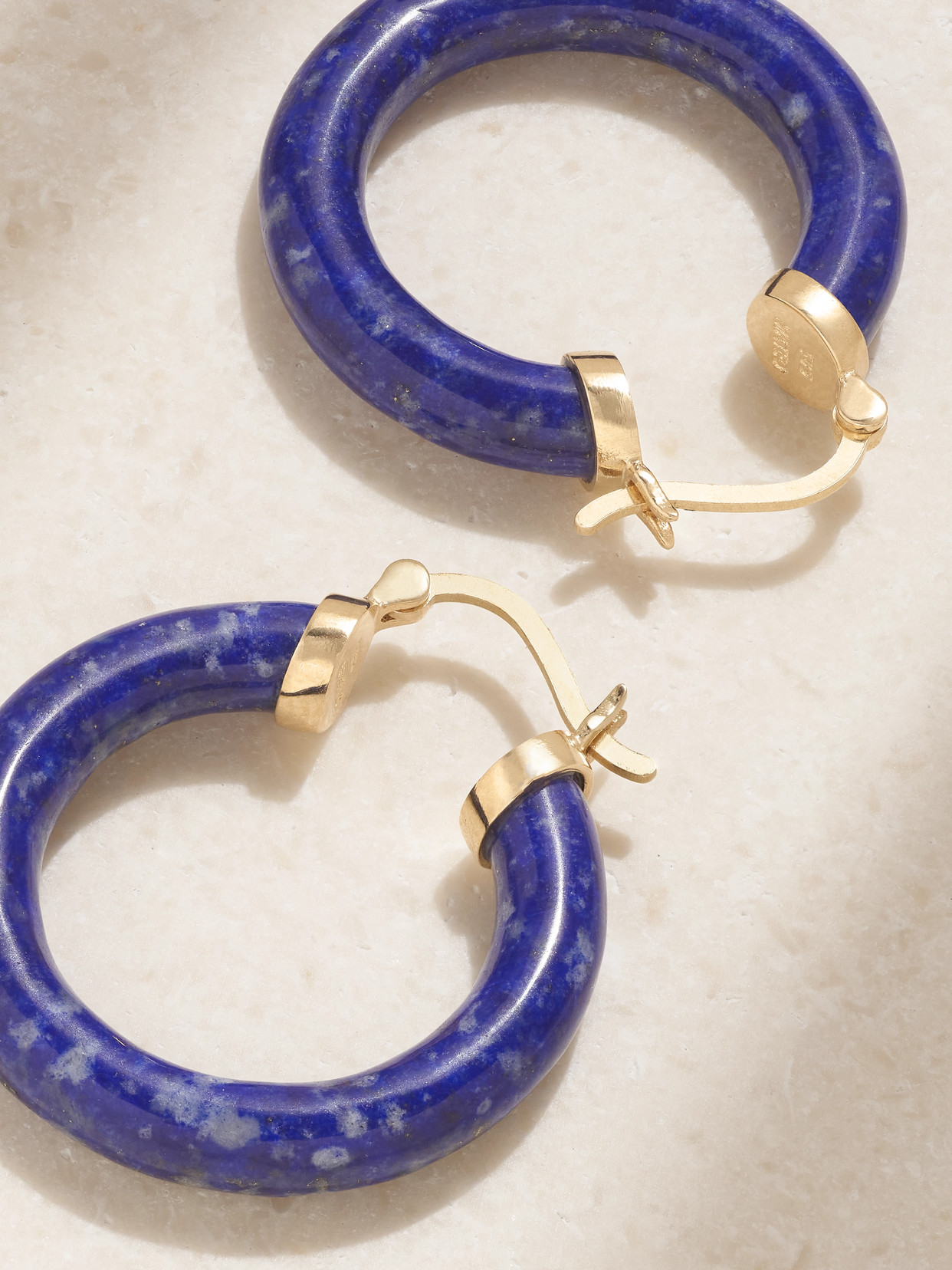 Mateo 14-karat Gold Lapis Lazuli Hoop Earrings In Purple