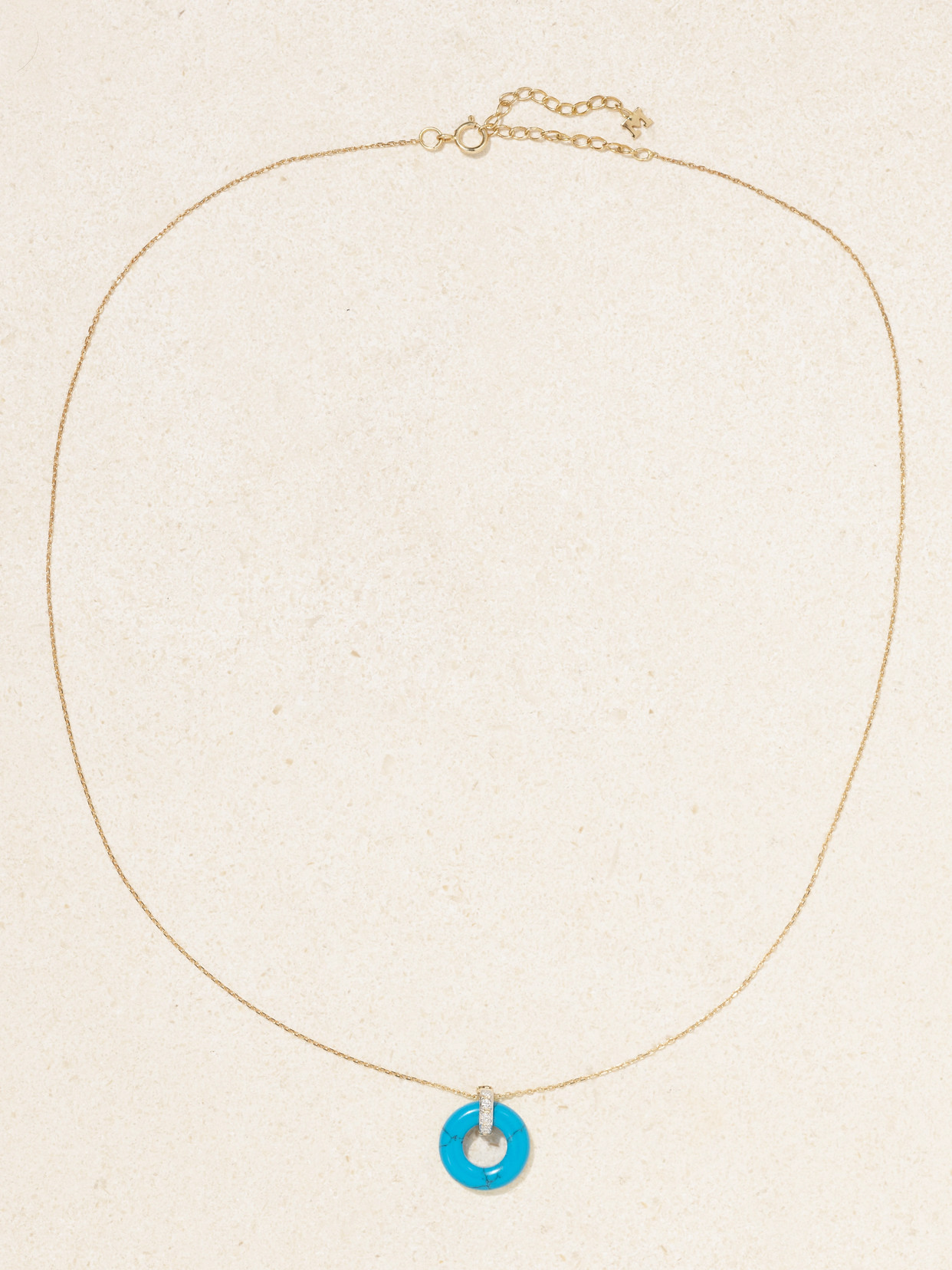 Mateo Donut 14-karat Yellow And White Gold, Turquoise And Diamond Necklace In Gold