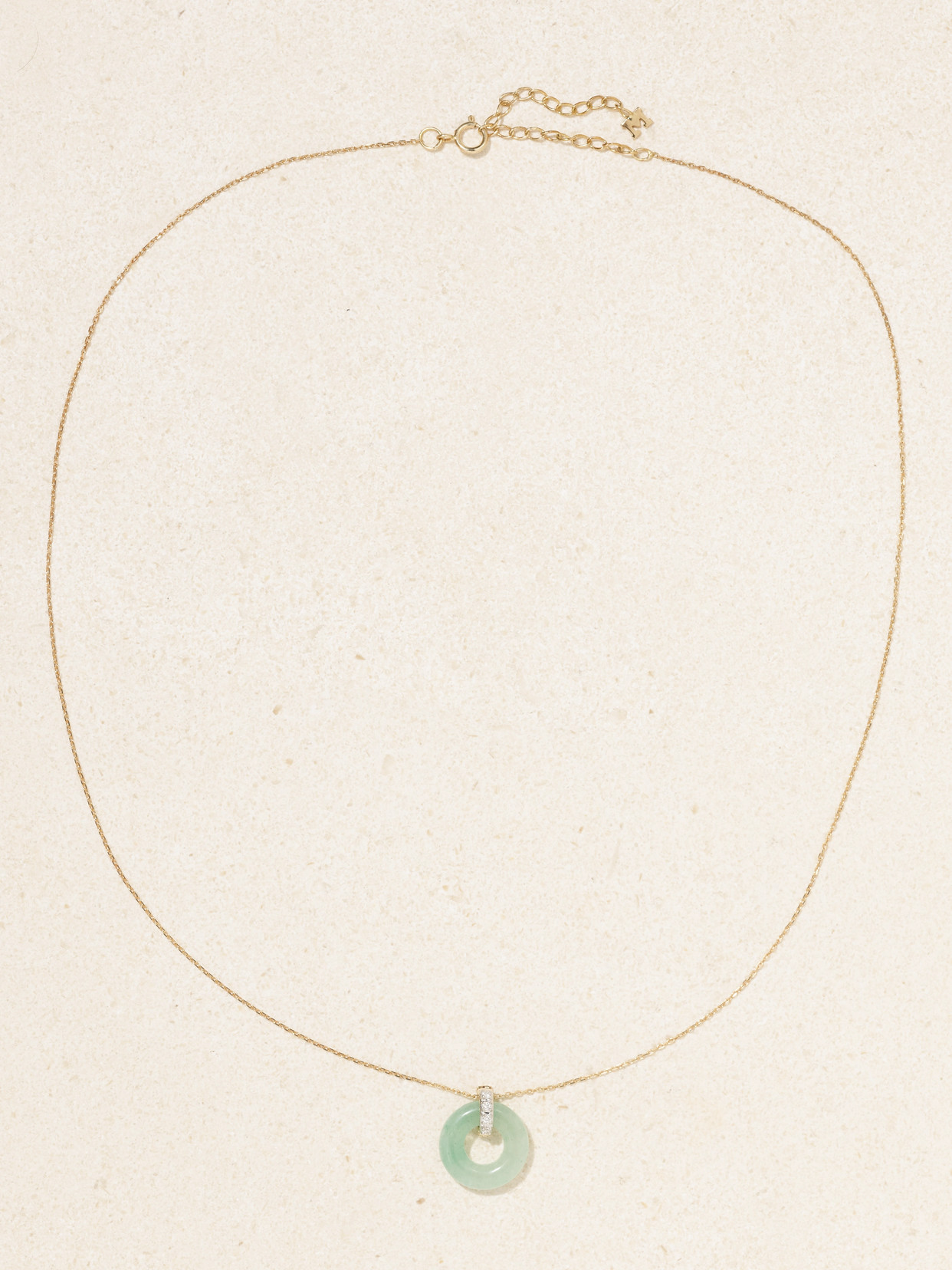 Mateo Donut 14-karat Gold, Jade And Diamond Necklace In Gold