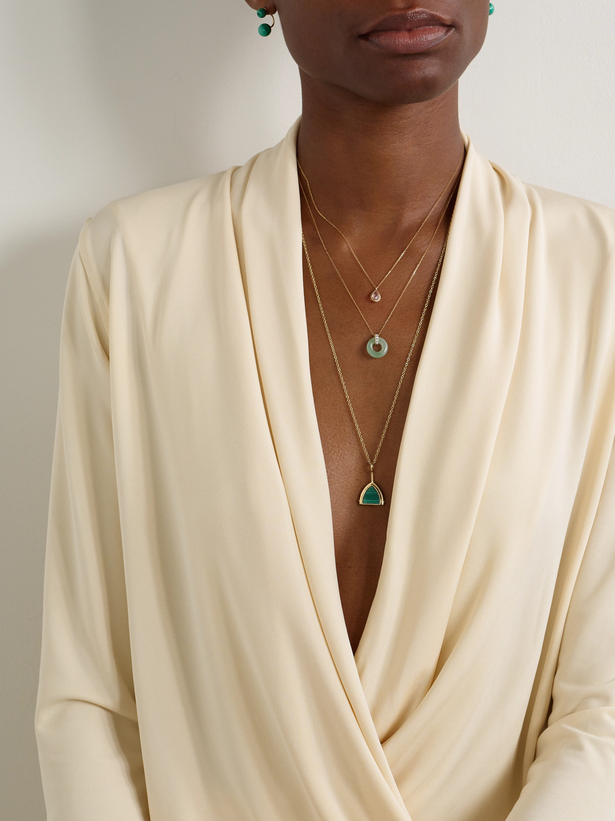 Mateo Donut 14-karat Gold, Jade And Diamond Necklace In Gold