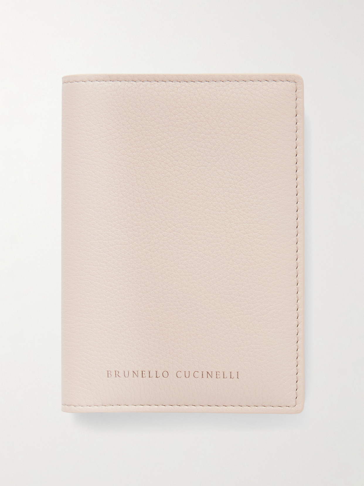 Brunello Cucinelli Embossed Textured-leather Cardholder In White