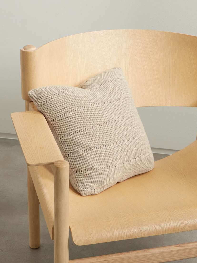 Brunello Cucinelli Sequin-embellished Metallic Ribbed-knit Pillow