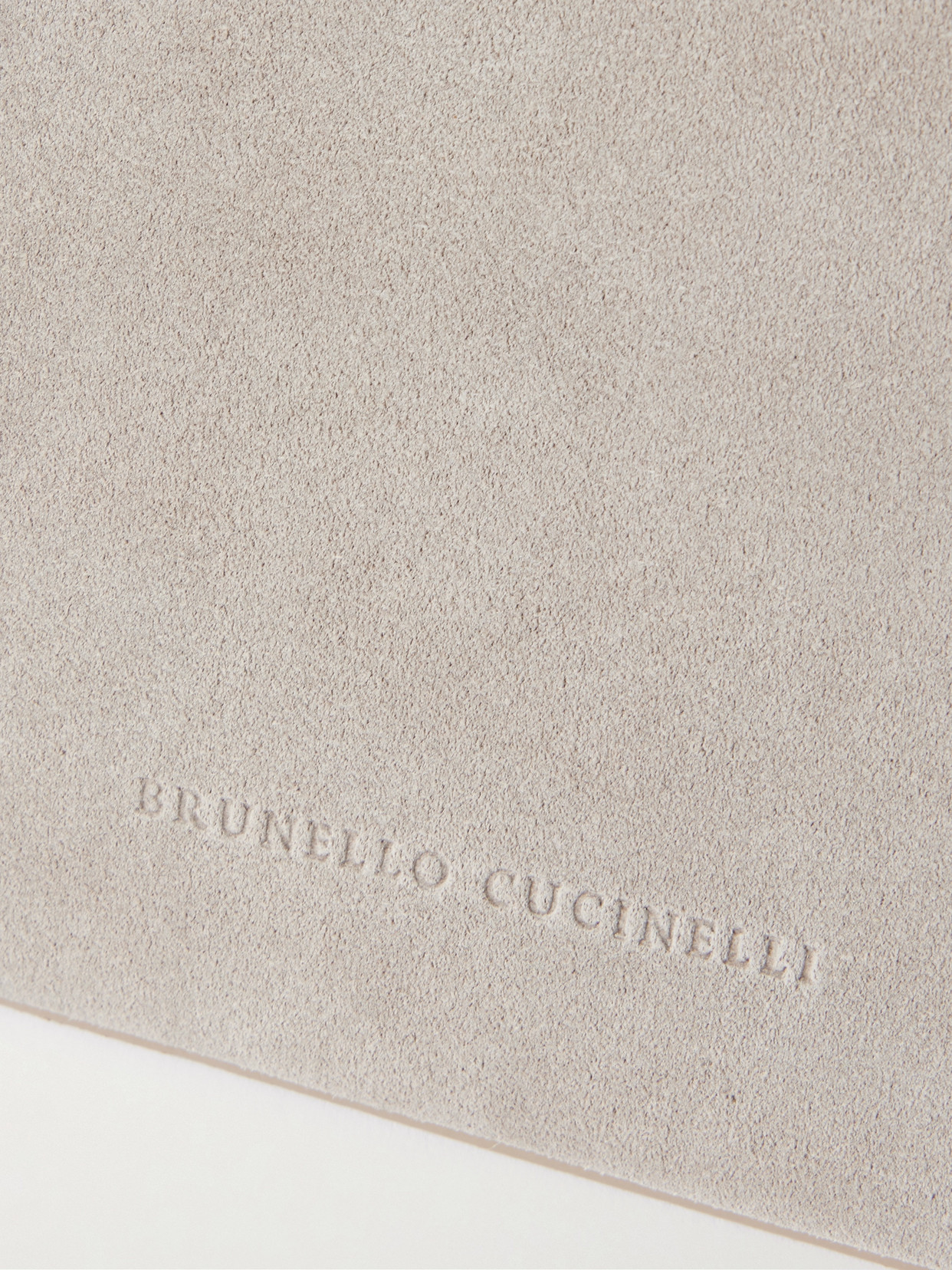 Brunello Cucinelli Suede Pouch In Neutral