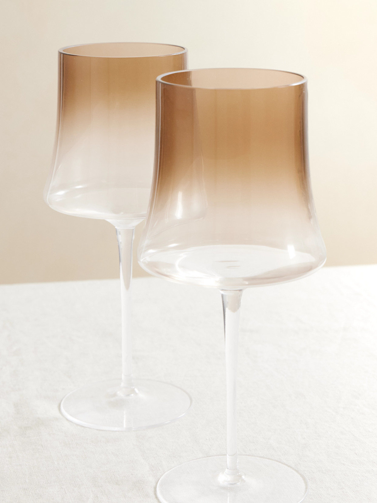 Brunello Cucinelli Set Of Two Murano Wine Glasses In Neutral