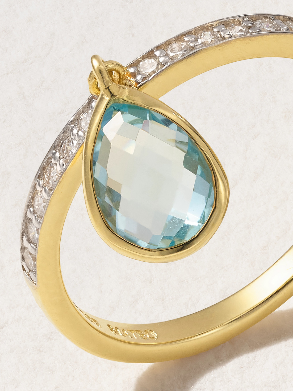 Mateo 14-karat Gold, Topaz And Diamond Ring In Gold