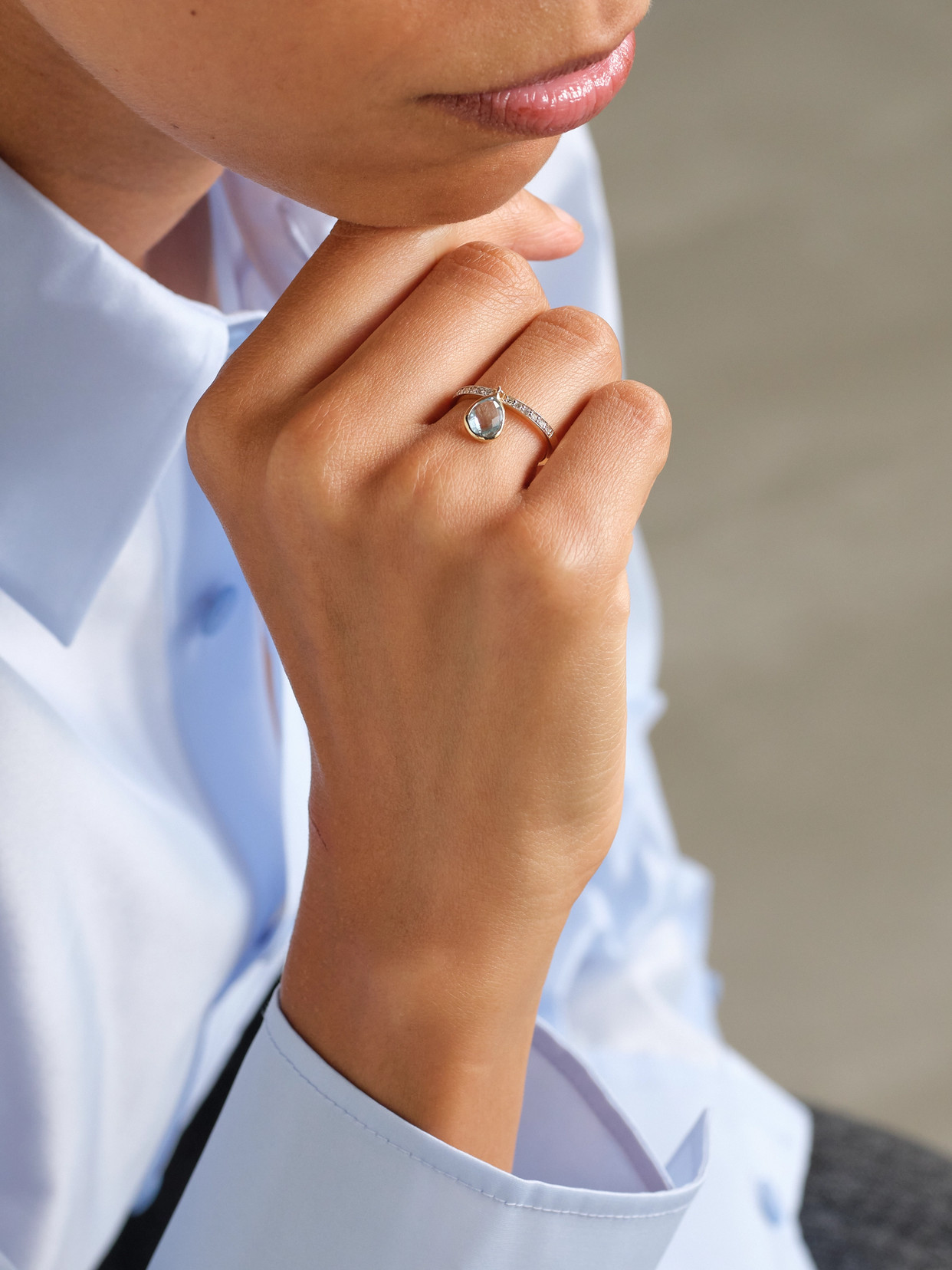 Mateo 14-karat Gold, Topaz And Diamond Ring In Gold