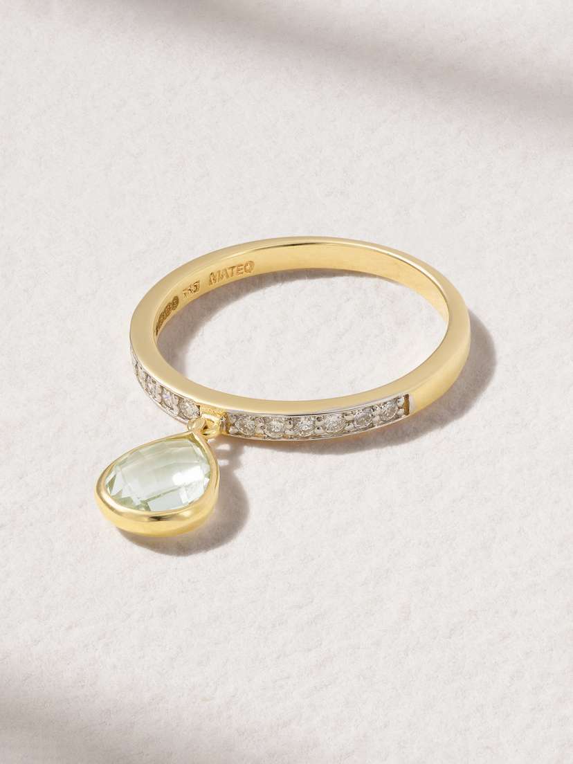 Mateo 14-karat Gold, Amethyst And Diamond Ring