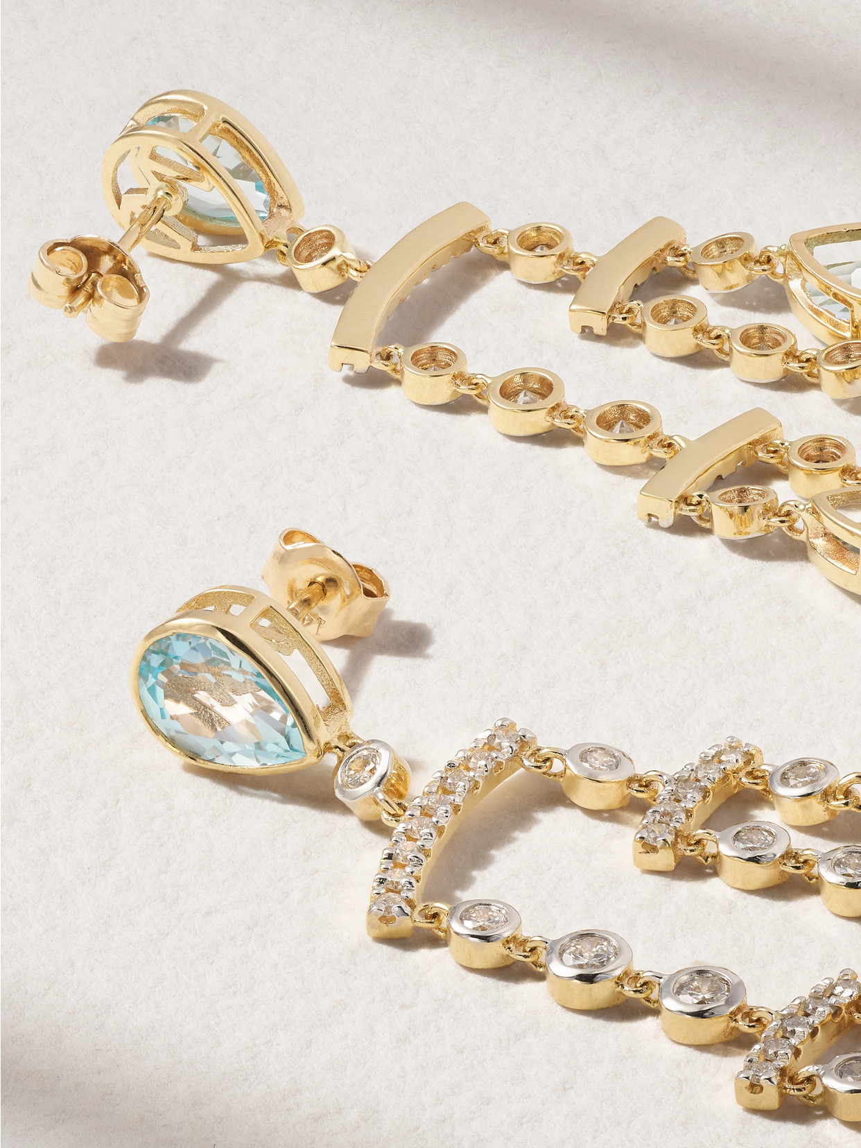 Mateo Mobile 14-karat Yellow And White Gold, Topaz And Diamond Earrings In Gold