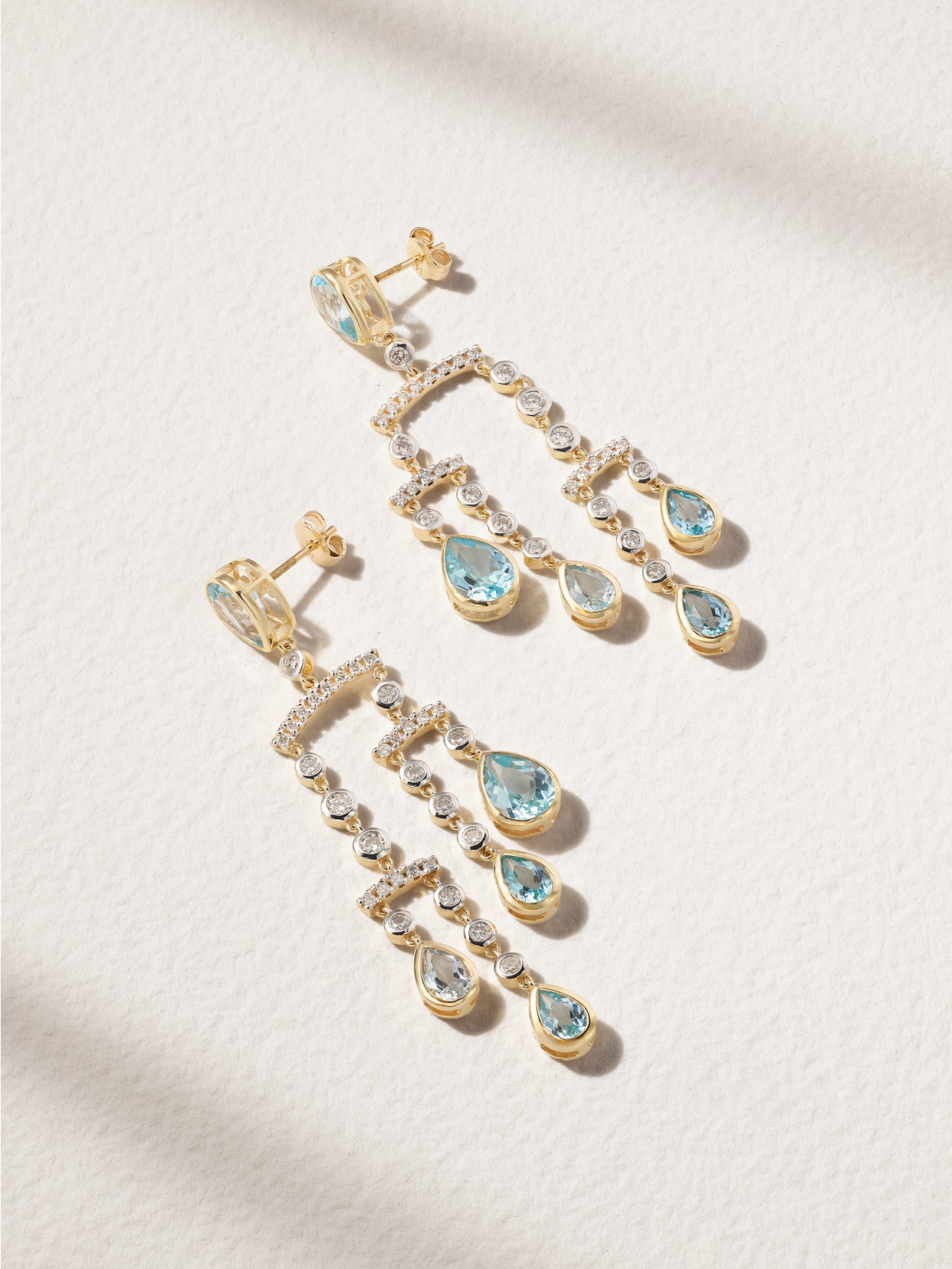 Mateo Mobile 14-karat Yellow And White Gold, Topaz And Diamond Earrings