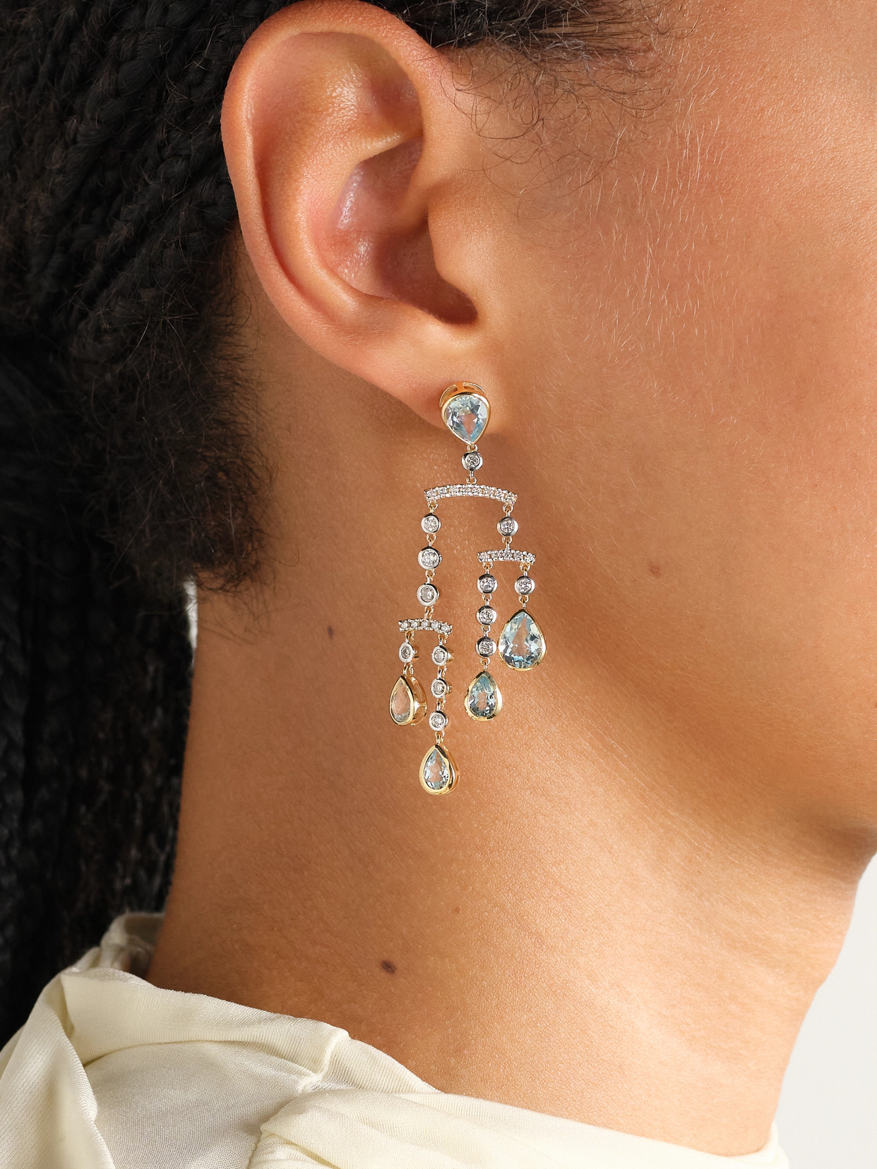 Mateo Mobile 14-karat Yellow And White Gold, Topaz And Diamond Earrings In Gold