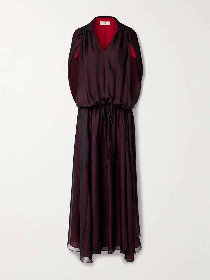 Kallmeyer Gillian Layered Gathered Silk-chiffon Maxi Dress