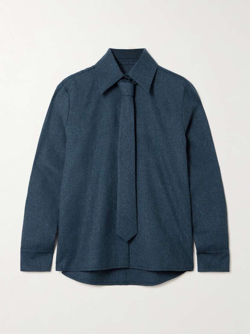 Kallmeyer Billie Tie-detailed Wool-twill Shirt