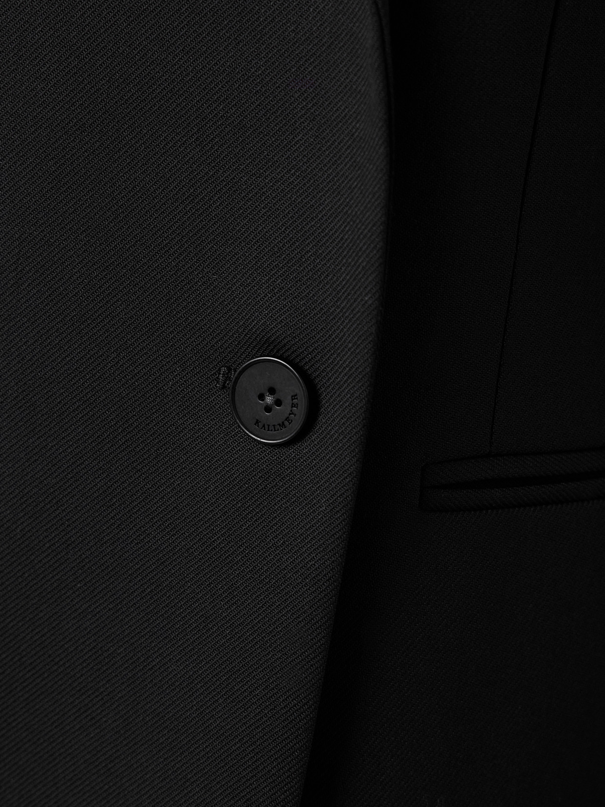 Kallmeyer Palmer Double-breasted Wool-blend Twill Coat In Black