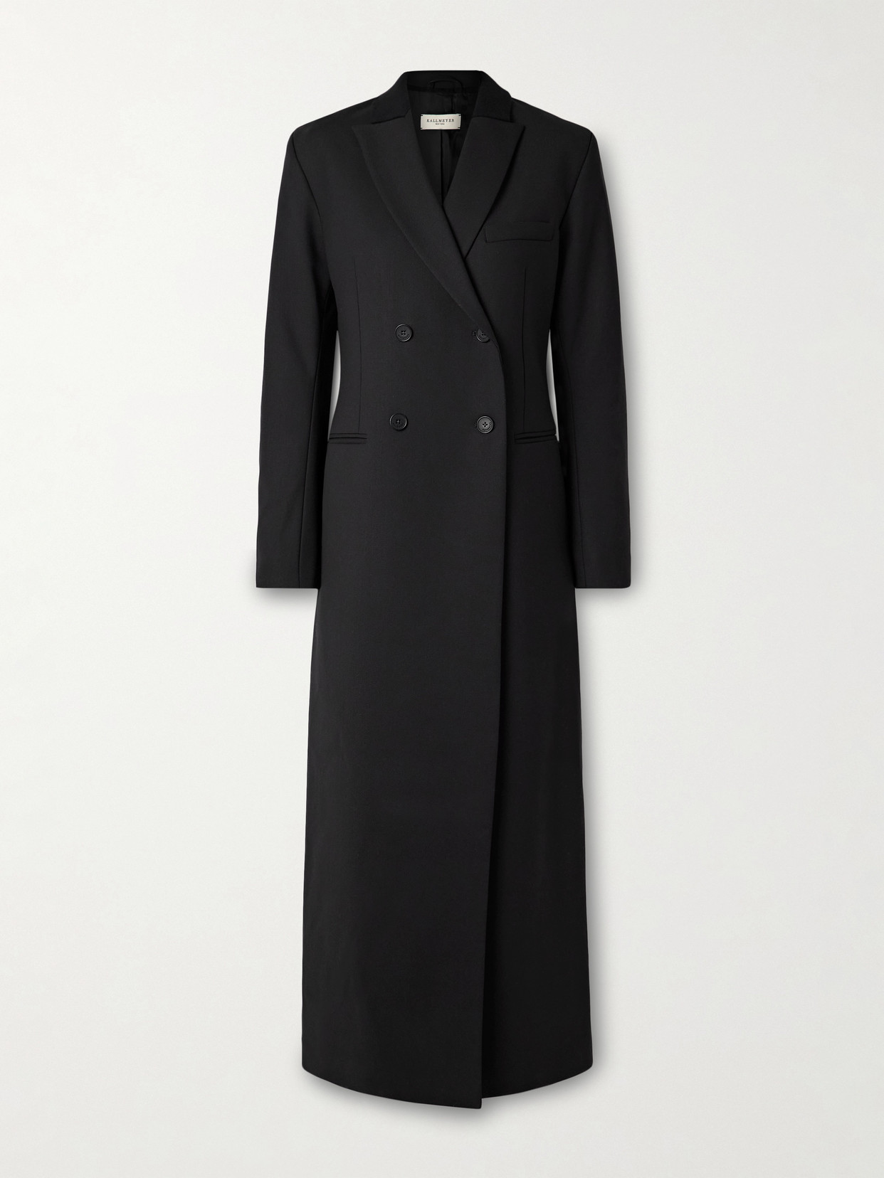 Kallmeyer Palmer Double-breasted Wool-blend Twill Coat In Black