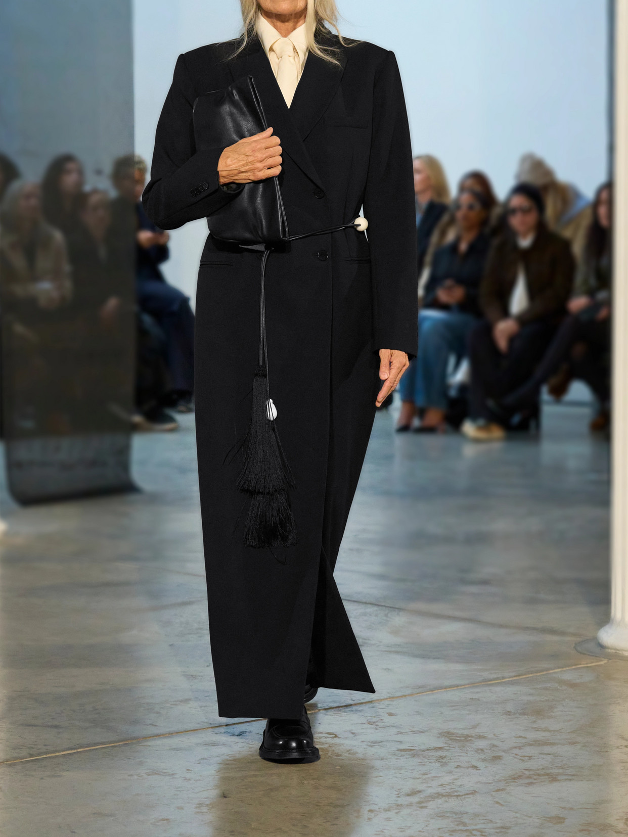 Kallmeyer Palmer Double-breasted Wool-blend Twill Coat In Black