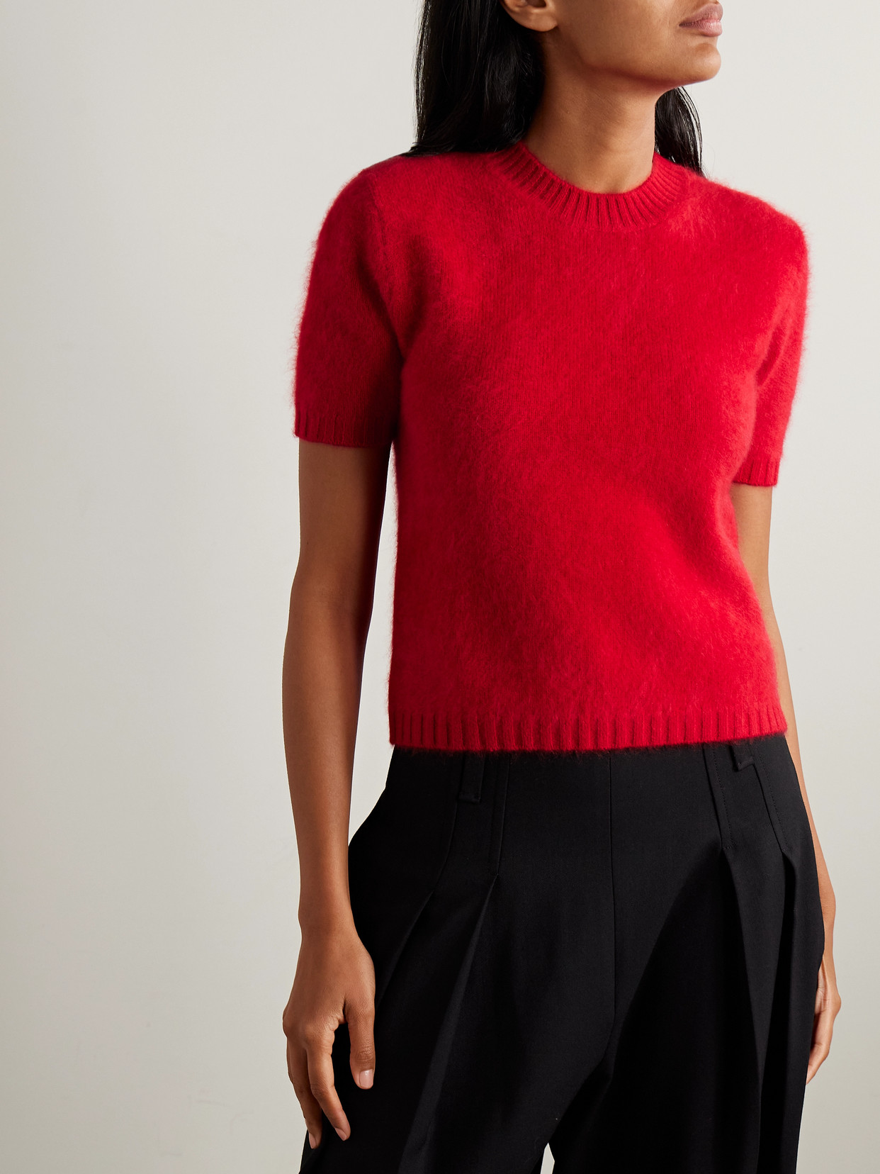 Kallmeyer Veda Brushed-cashmere Sweater In Red