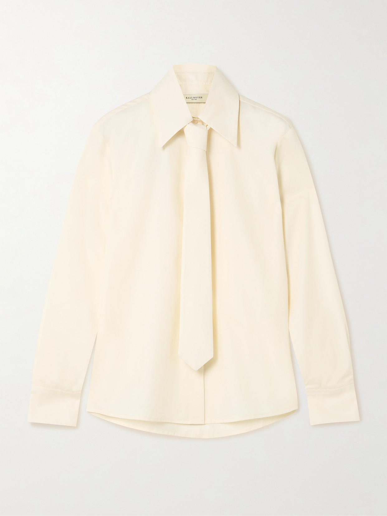 Kallmeyer Billie Tie-detailed Cotton-poplin Shirt In Neutral