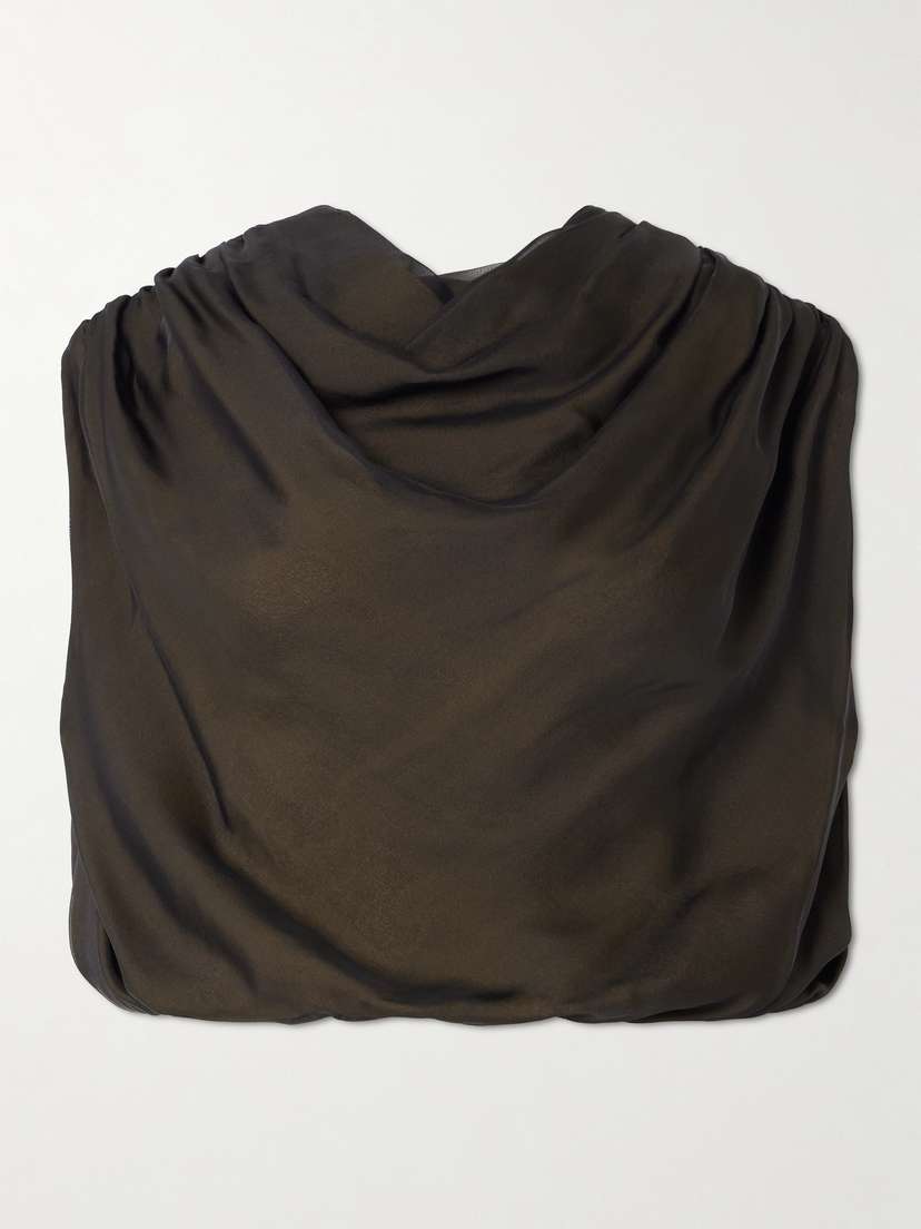 Kallmeyer Naia Draped Silk-voile Top