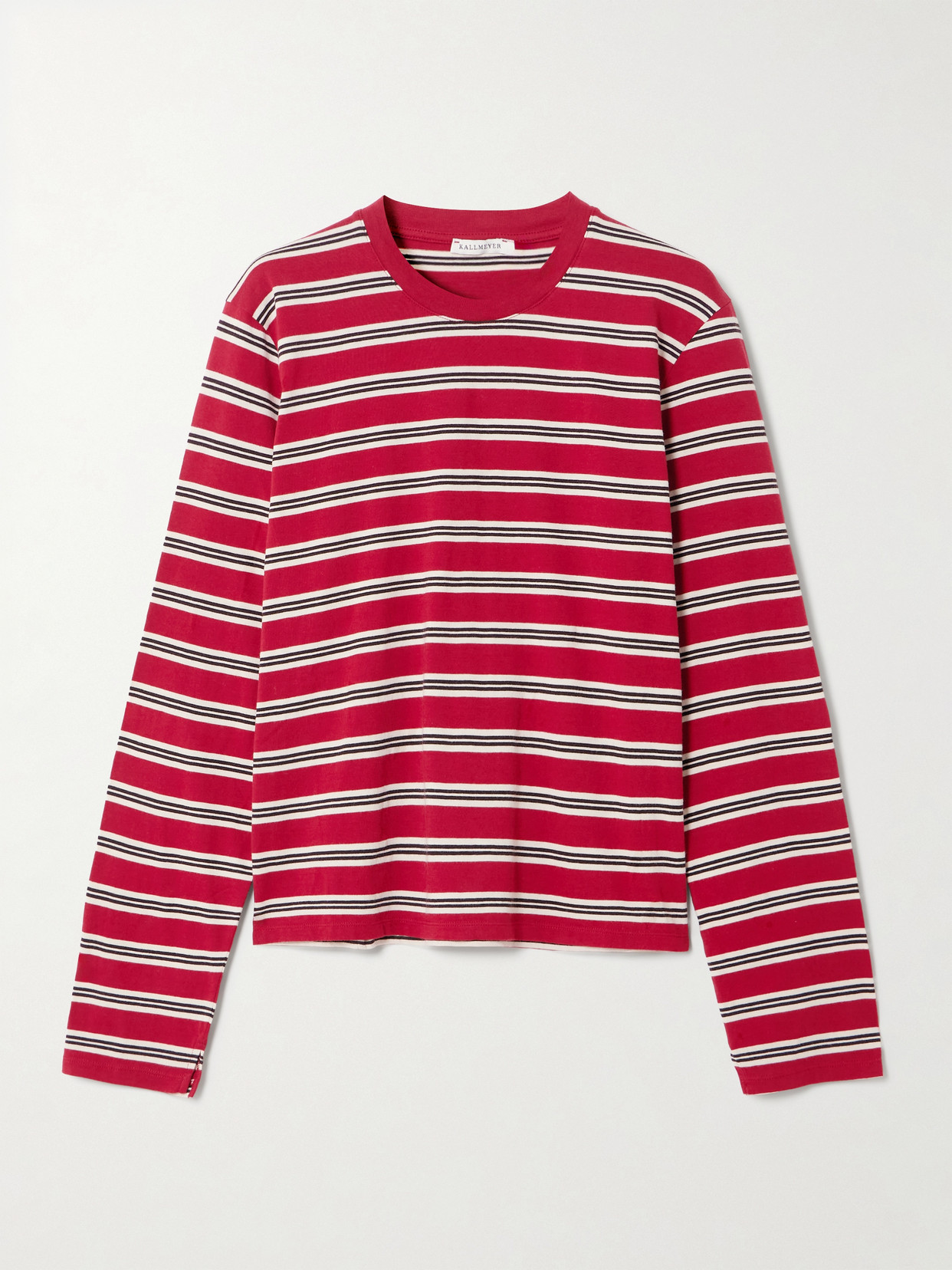 Kallmeyer Wynn Striped Cotton-jersey T-shirt In Red