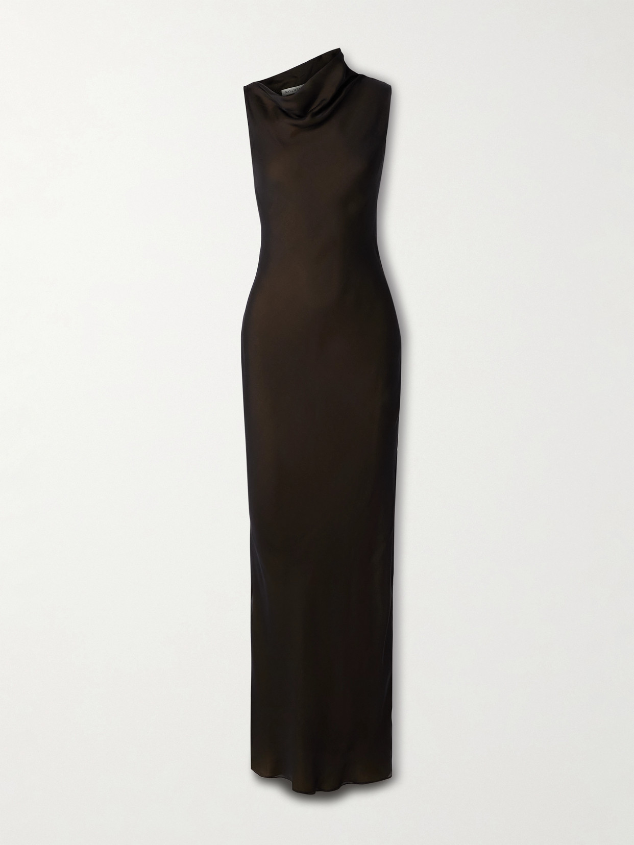 Kallmeyer Lilith One-shoulder Silk Maxi Dress In Black