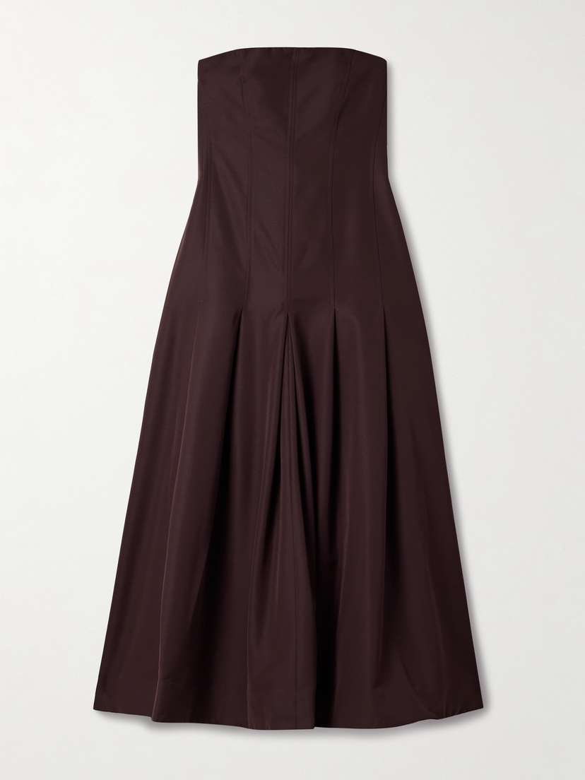 Kallmeyer Maeve Pleated Wool-blend Twill Midi Dress