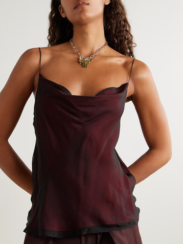 KALLMEYER Zia draped silk-voile camisole
