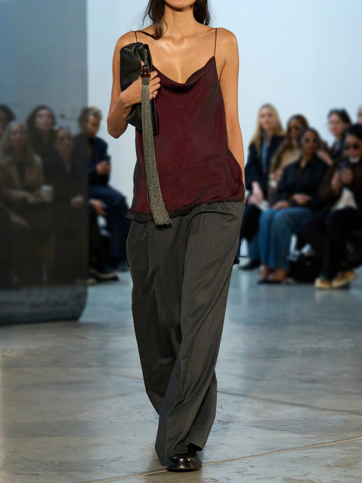 Kallmeyer Zia Draped Silk-voile Camisole In Burgundy