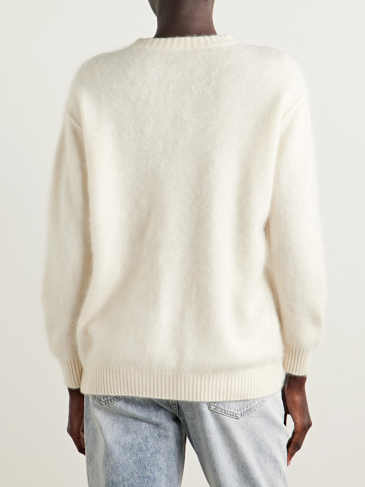 Kallmeyer Lena Brushed-cashmere Sweater In White