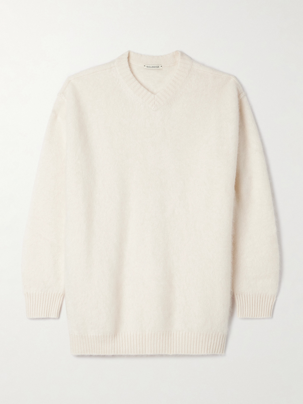 Kallmeyer Lena Brushed-cashmere Sweater In White