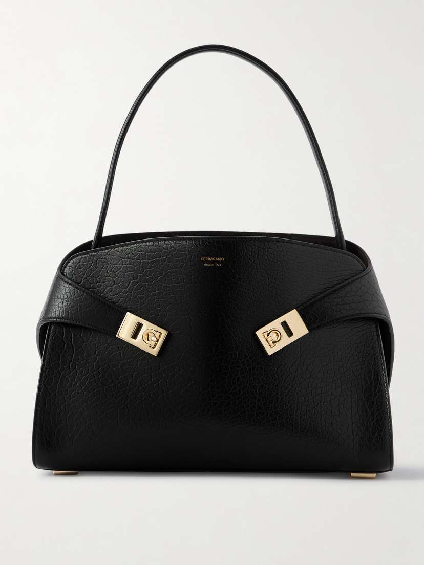 Ferragamo Hug Maxi Cracked-leather Tote