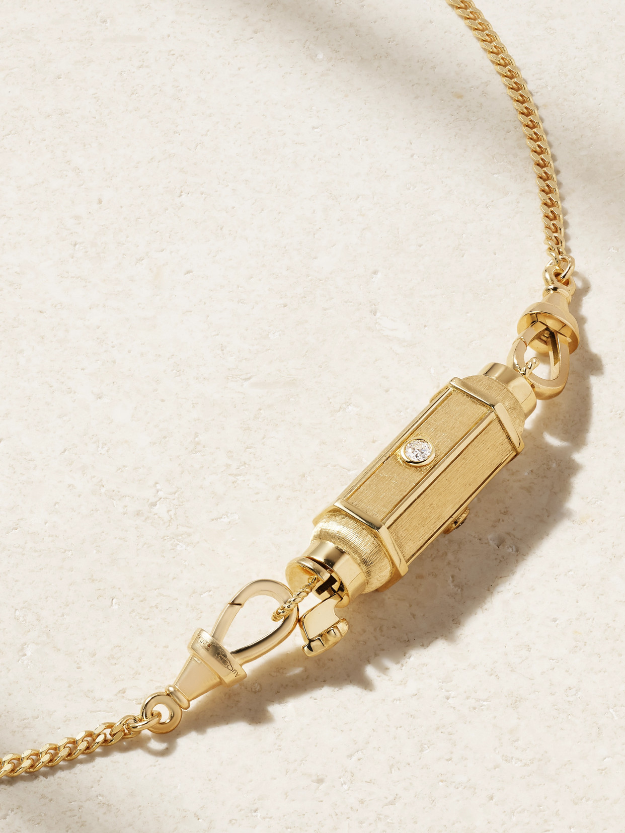 Marie Lichtenberg Coco Baby Locket 18-karat Gold Diamond Necklace