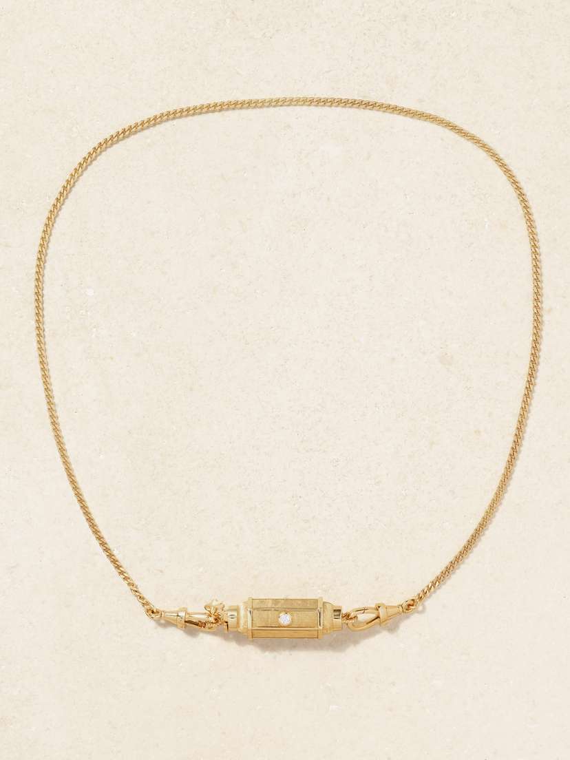 Marie Lichtenberg Coco Baby Locket 18-karat Gold Diamond Necklace