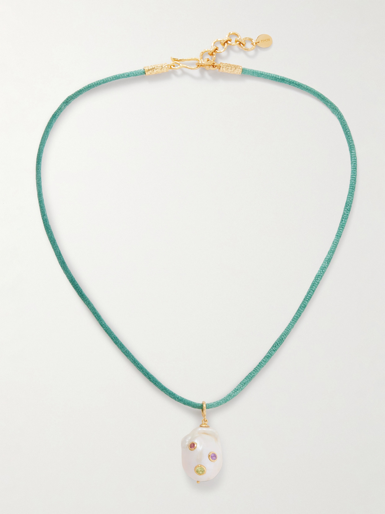 Pacharee Jahn Gold-plated, Multi-stone And Cord Necklace In Blue
