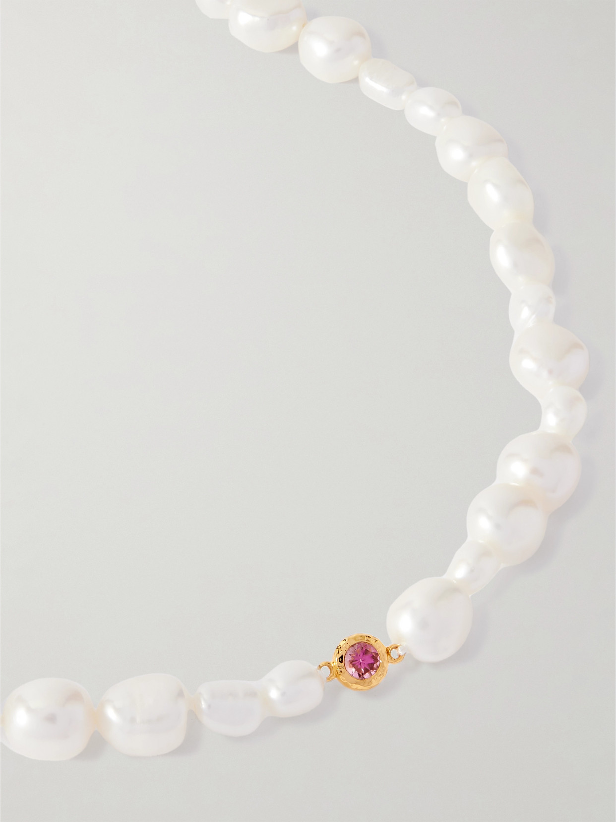 Pacharee Gold-plated, Pearl And Tourmaline Necklace In White