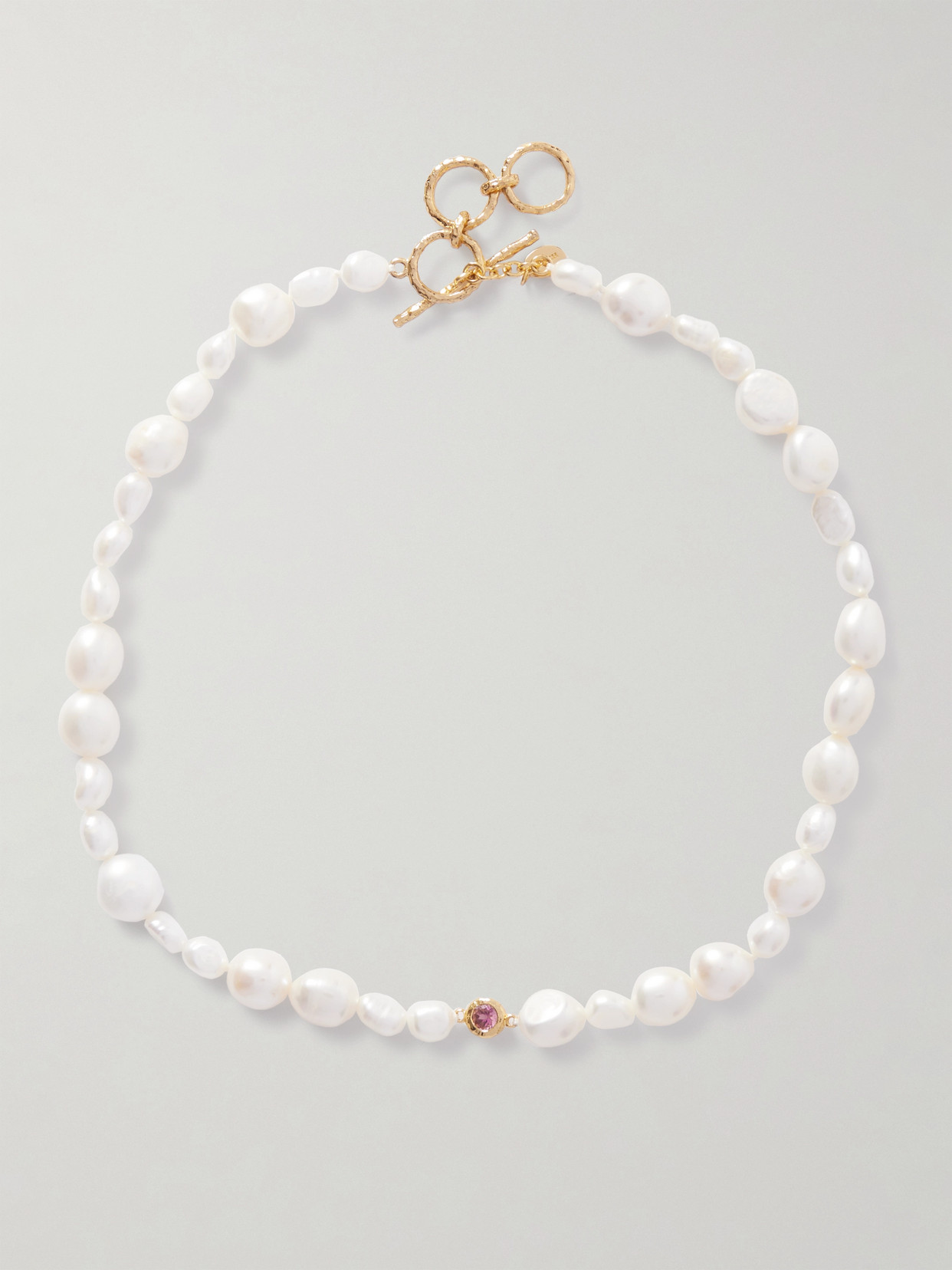 Pacharee Gold-plated, Pearl And Tourmaline Necklace In White
