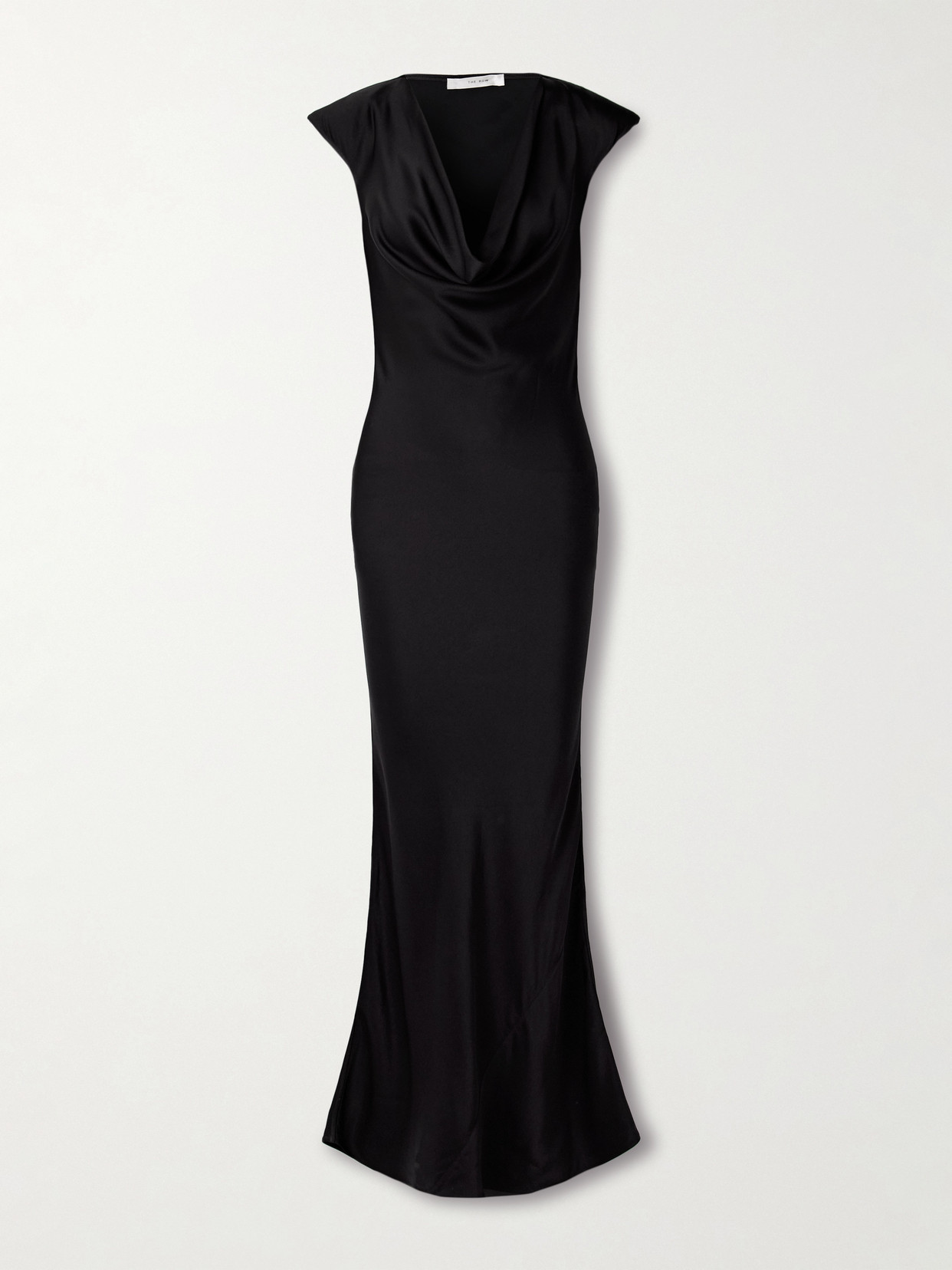 The Row Tefra Draped Satin Gown In Black