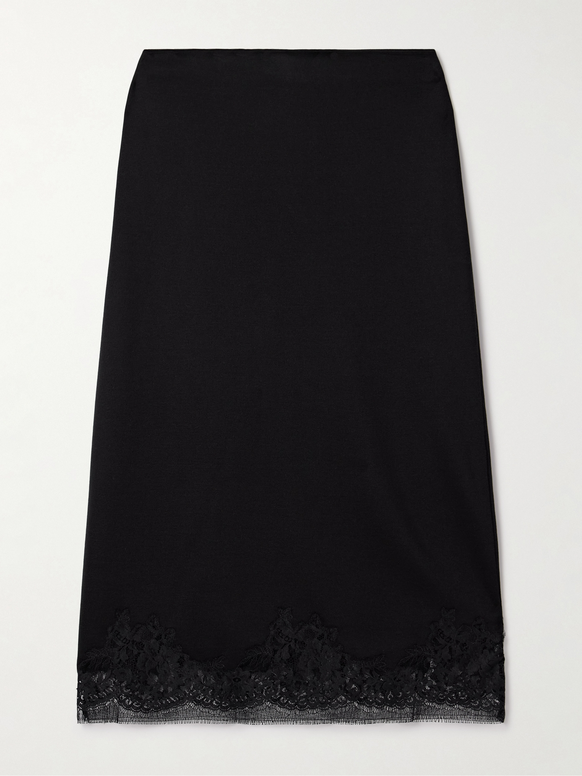 The Row Mea lace-trimmed silk midi skirt